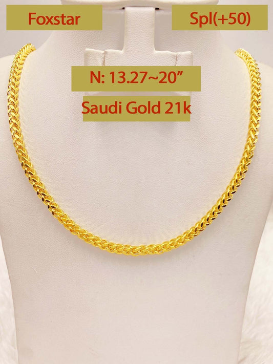 Foxtail 21 carat gold chain