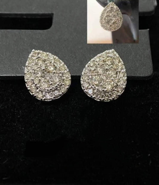 1 carat illussion tear drop diamond earrings