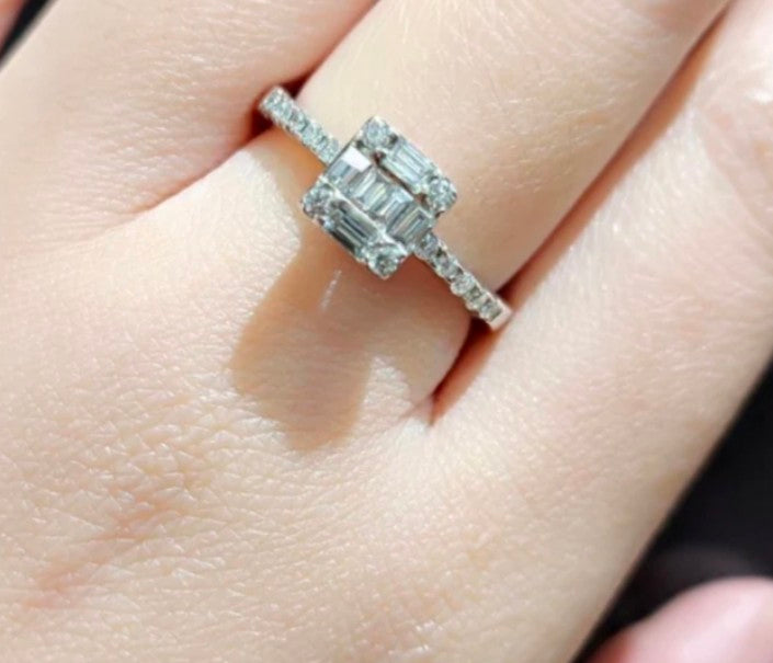 1 carat princess cut diamond ring