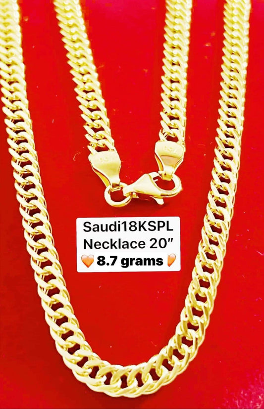Solid 18 carat gold barbada chain